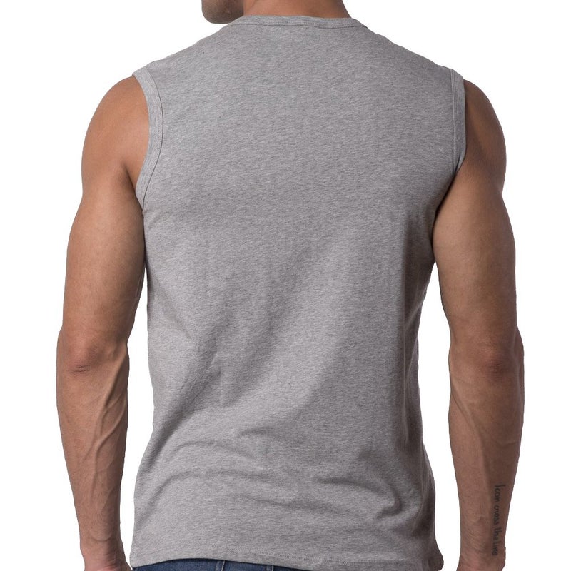 Y2Y2 Men's Sleeveless V-Neck T-Shirt, Gray, L (42"-44") - Image 4